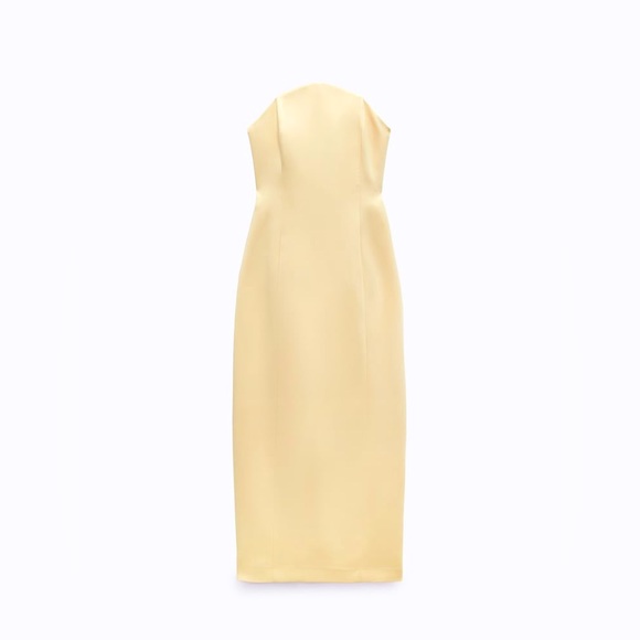 ZARA SATIN EFFECT MIDI DRESS - Picture 5 of 16